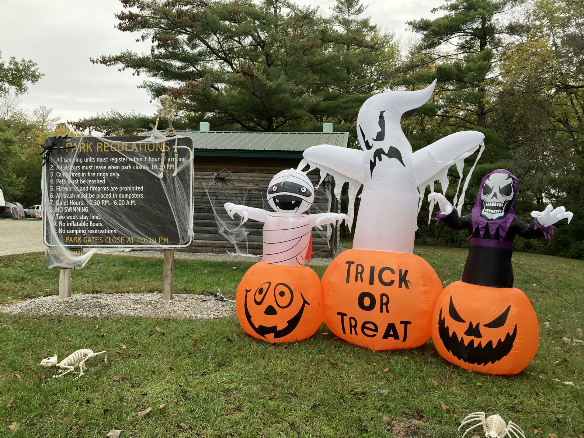 Halloween decorations at Arrowhead Park.